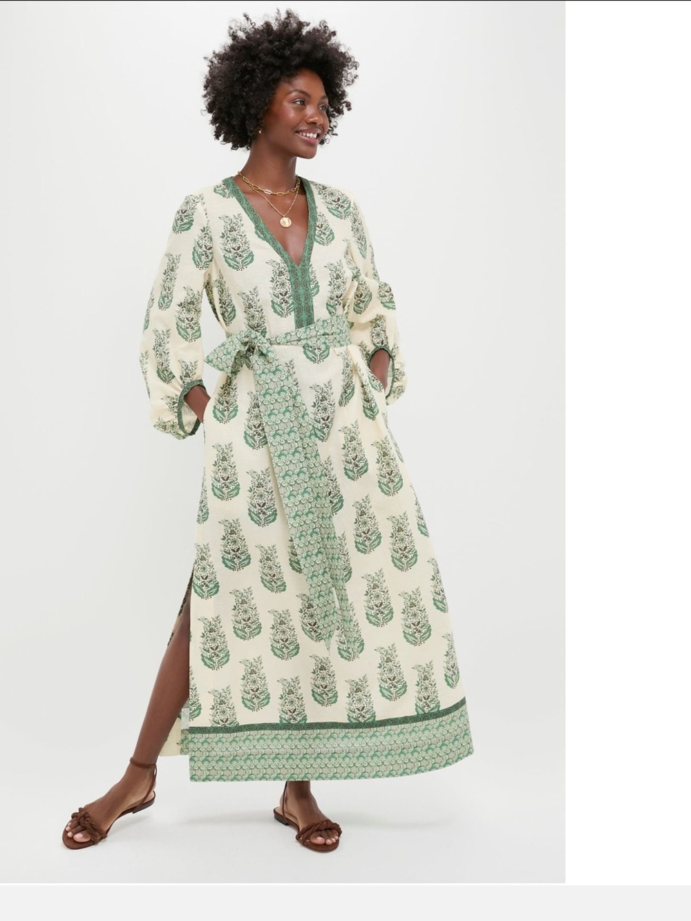 NWT Tuckernuck Jade Terrace Cotton Linen Rollins Dress Large